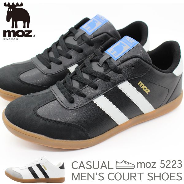 moz（モズ） スニーカー メンズ 靴 黒 白 ブラック ホワイト 軽量 軽い