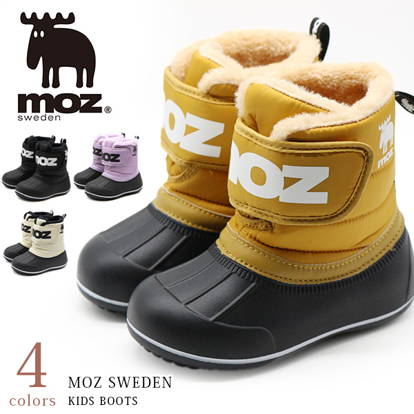 moz（モズ） ブーツ キッズ 子供 靴 黒 ブラック 男の子 女の子 防水