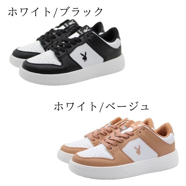 PLAYBOY（プレイボーイ） スニーカー レディース 黒 ブラック 白