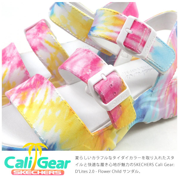  GAIGER☆カラフル ３D フラワー モチーフ スライドサンダル SKECHERS スケッチャーズ サンダル D'Lites 2.0 - Flower Child