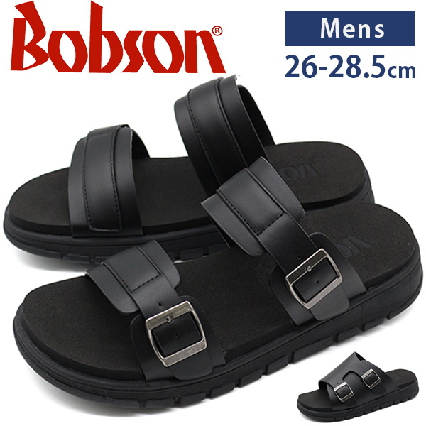 ボブソン サンダル メンズ 靴 黒 ブラック クッション 軽い 軽量 シンプル 仕事 ビジネス ベル...
