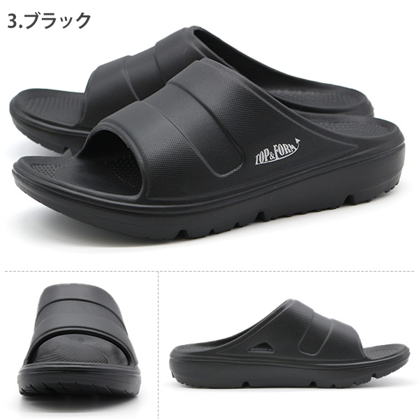 サンダル メンズ レディース 靴 黒 ブラック グレー リカバリー
