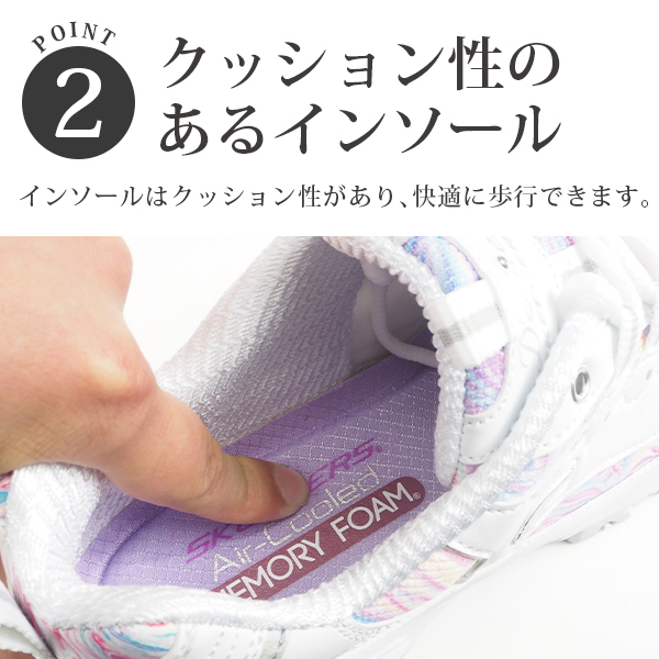 SKECHERS スニーカー レディース 靴 白 ホワイト デザイン