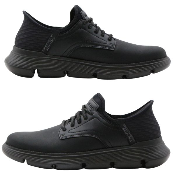 うさ様用26cm(25.5cm相当)スケッチャーズ黒メンズ軽量スリッポン SKECHERS スケッチャーズ スニーカー メンズ スリッポン