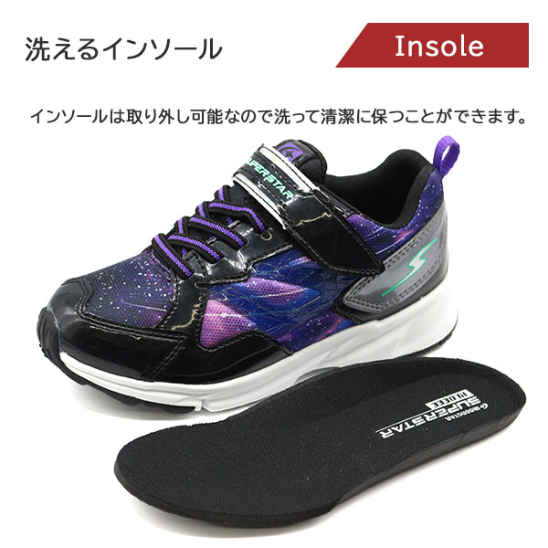 MoonStar スニーカー キッズ 子供 ジュニア 靴 黒 ブラック