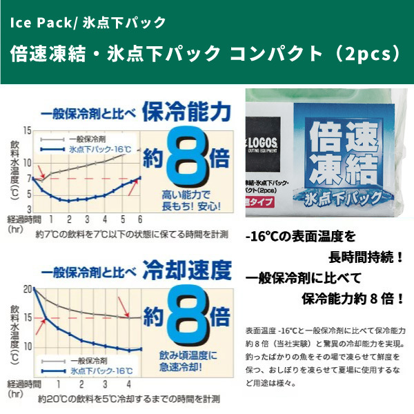 LOGOS ロゴス 保冷剤 倍速凍結・氷点下パック コンパクト（2pcs） 81660639 アウトドア用品  :lgs81660639:シューズベースYahoo!店 - 通販 - Yahoo!ショッピング