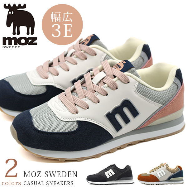 moz（モズ） スニーカー レディース 靴 幅広 3E おしゃれ シンプル