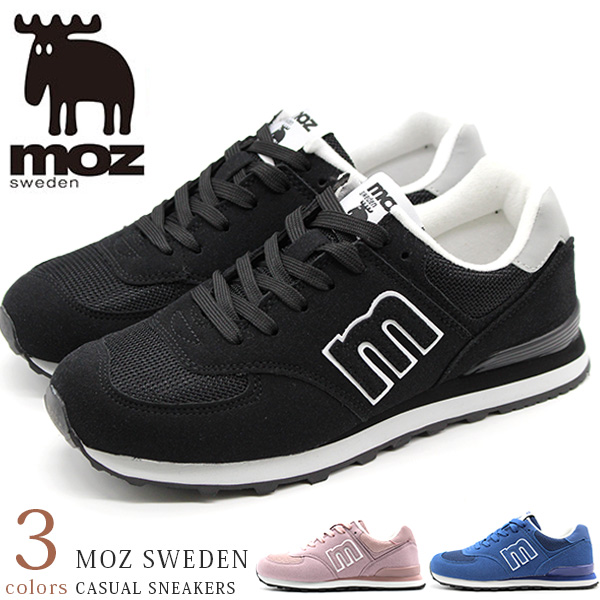 もい moz（モズ） スニーカー レディース 靴 黒 ブラック ピンク 青色