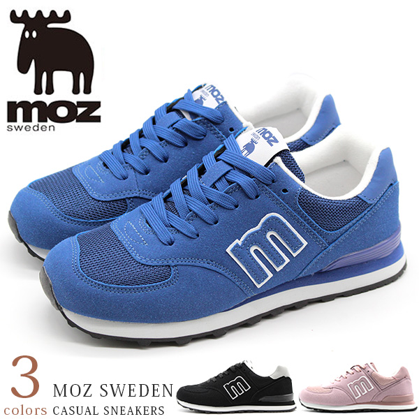 moz（モズ） スニーカー レディース 靴 黒 ブラック ピンク 青色