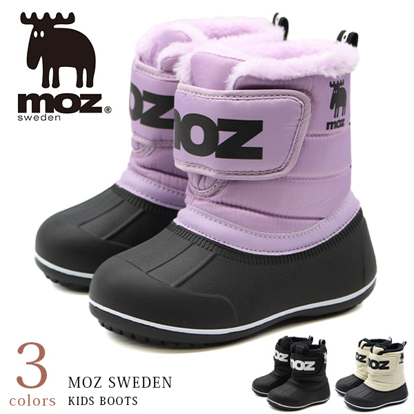 moz（モズ） ブーツ キッズ 子供 靴 黒 ブラック 男の子 女の子 防水