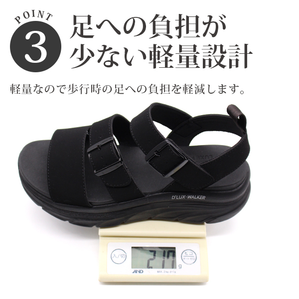 スケッチャーズ サンダル  レディース 【24cm】厚底サンダル　ブラック　黒 SKECHERS スケッチャーズ サンダル レディース 厚底 新作