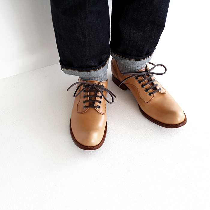 chausser ショセ ナチュラルコードバン プレーントゥ レース