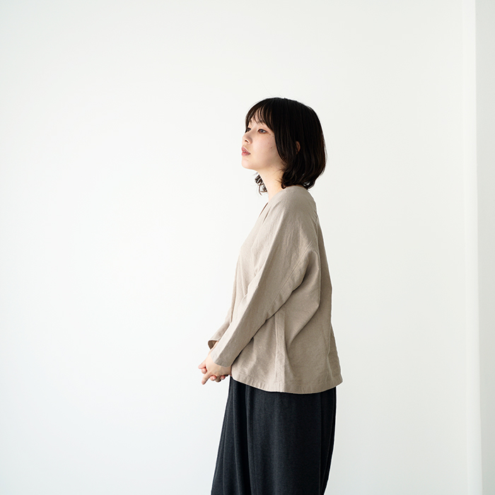 evam eva エヴァムエヴァ silk linen pullover シルク リネン