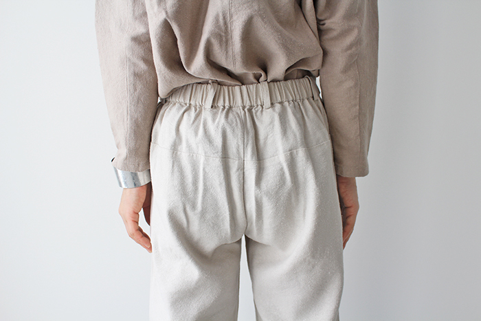 【未使用】evam eva リネンパンツ　グレージュ evam eva エヴァムエヴァ silk linen pants シルク リネン