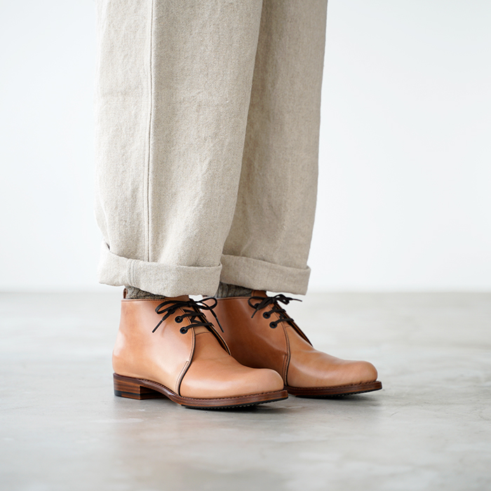 ご自宅用限定お買い得品 ショセ 別注 chausser by plus ナチュラル ブーツ コードバン 靴