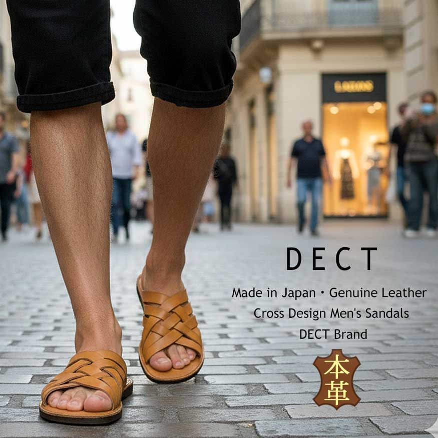 DECT サンダル メンズ 本革 日本製 コンフォートサンダル おしゃれ