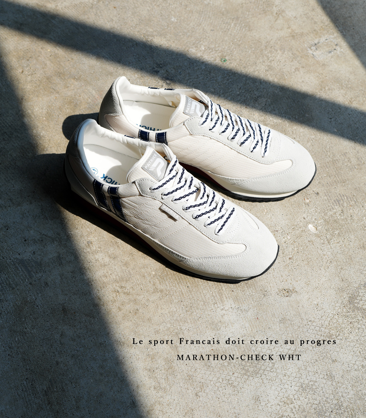 新品・未使用【PATRICK】ホワイトスニーカー/マラソン/スウェード/厚底/白 PATRICK（パトリック） スニーカー レディース 白 マラソン プラス