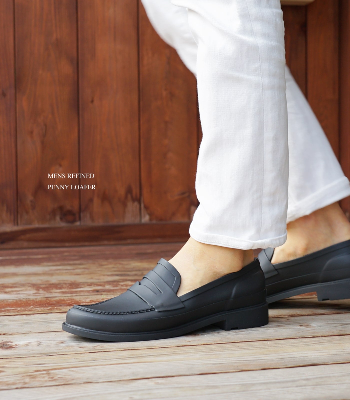 HUNTER ハンター レインシューズ メンズ ローファー ブラック MENS REFINED PENNY LOAFER BLACK  MFF9144RMA