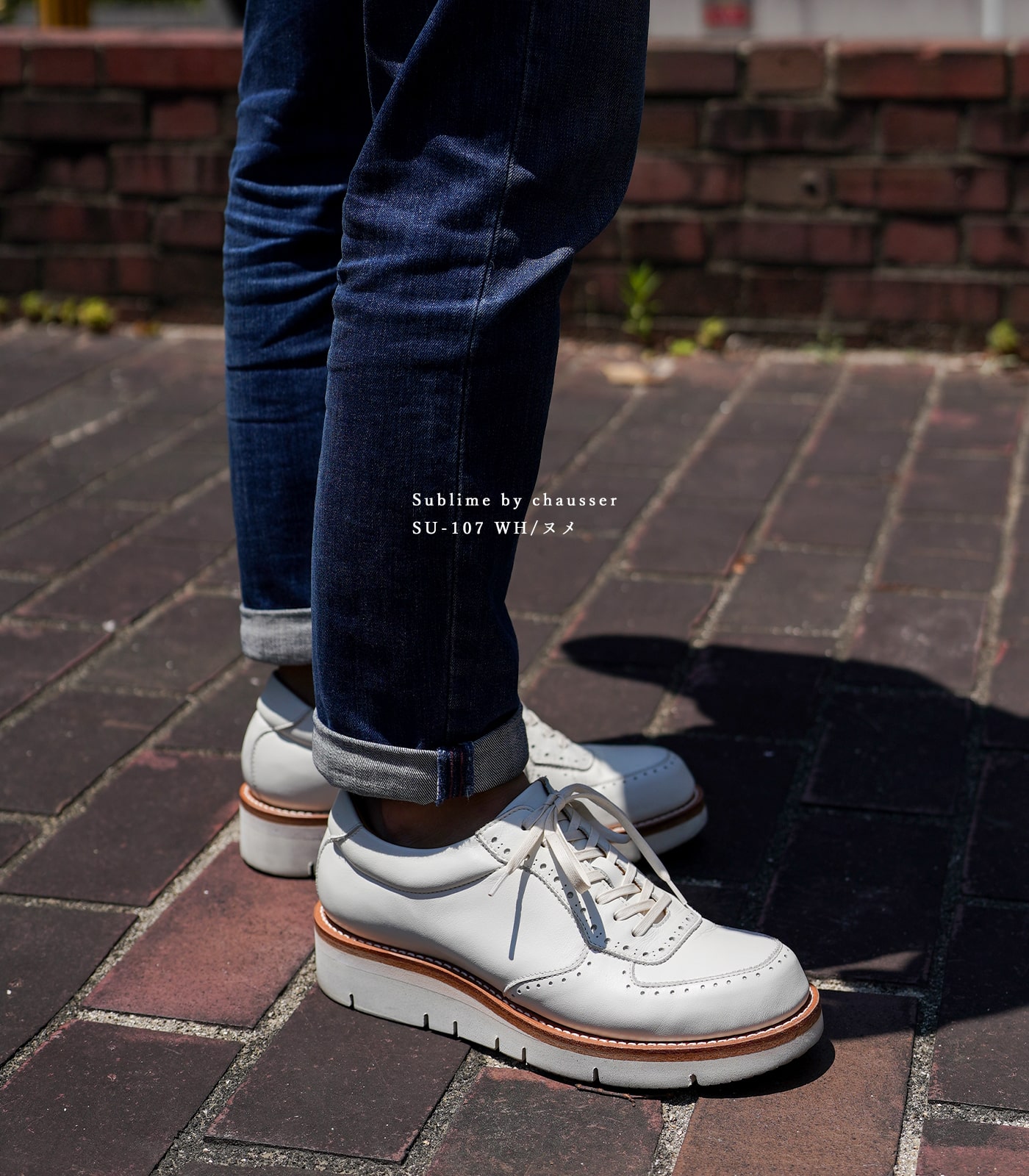 chausser（ショセ） 靴 メンズ レザースニーカー 白 ホワイト