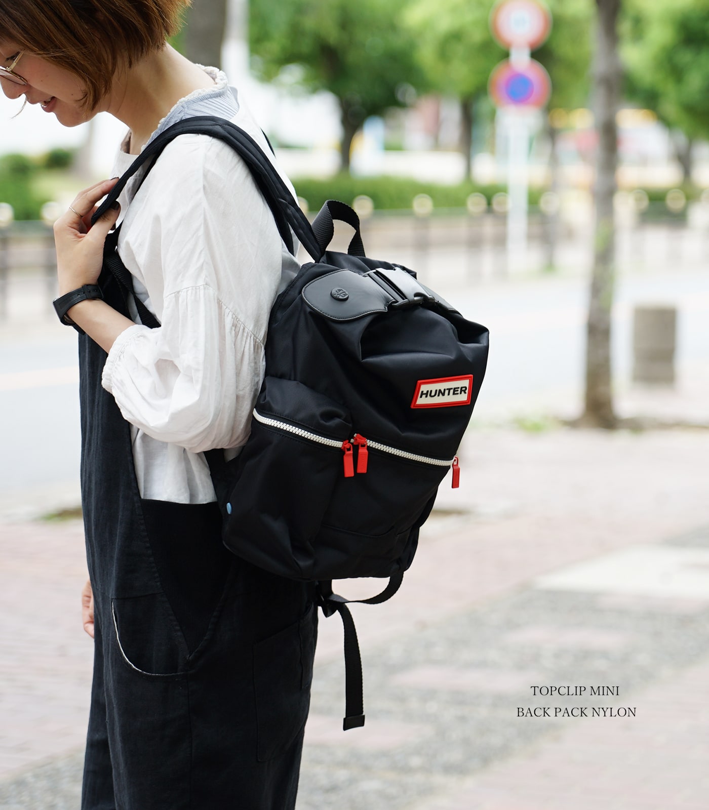 HUNTER ハンター リュック トップクリップ ミニバックパック ナイロン ブラック ダークオリーブ ORIGINAL TOPCLIP MINI  BACKPACK NYLON BLACK DARK OLIVE