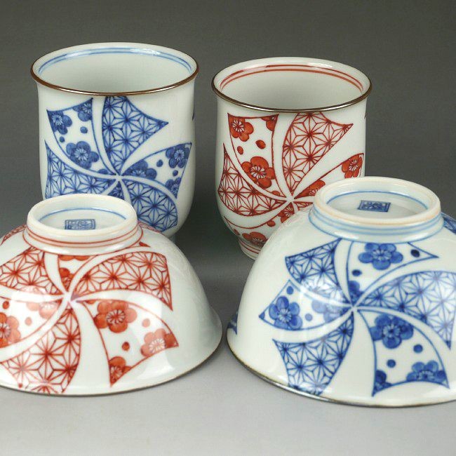 京焼 清水焼 花車夫婦湯呑と夫婦茶碗セット 岩華 : 松韻堂 Yahoo!店