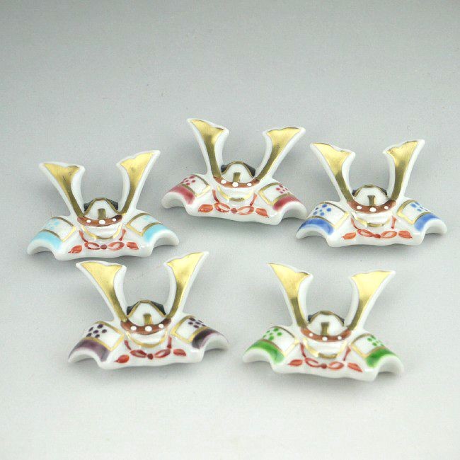 京焼 清水焼 五色兜箸置きセット 紫泉 : 松韻堂 Yahoo!店 - 通販