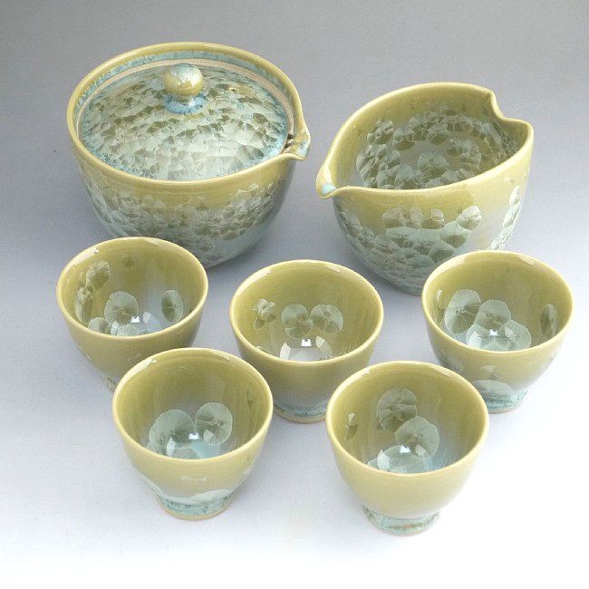 京焼 清水焼 花結晶小茶器揃 陶あん 萌黄 : 松韻堂 Yahoo!店 - 通販