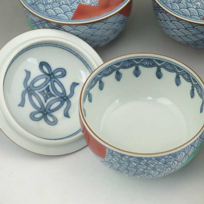 京焼 清水焼 色濃祥瑞蓋付汲出碗揃え 瑞古 : 松韻堂 Yahoo!店