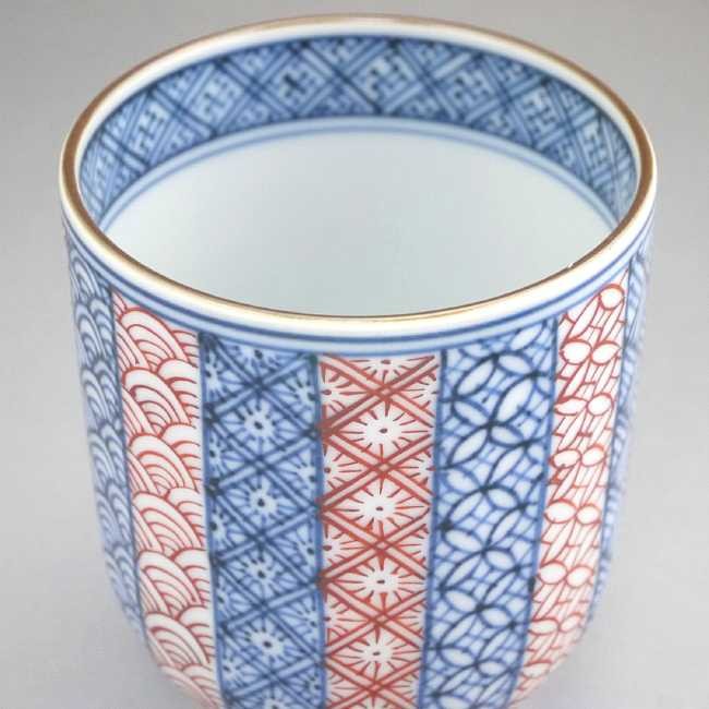 京焼 清水焼 染付赤立古紋湯呑 壹陶 小 : 松韻堂 Yahoo!店 - 通販