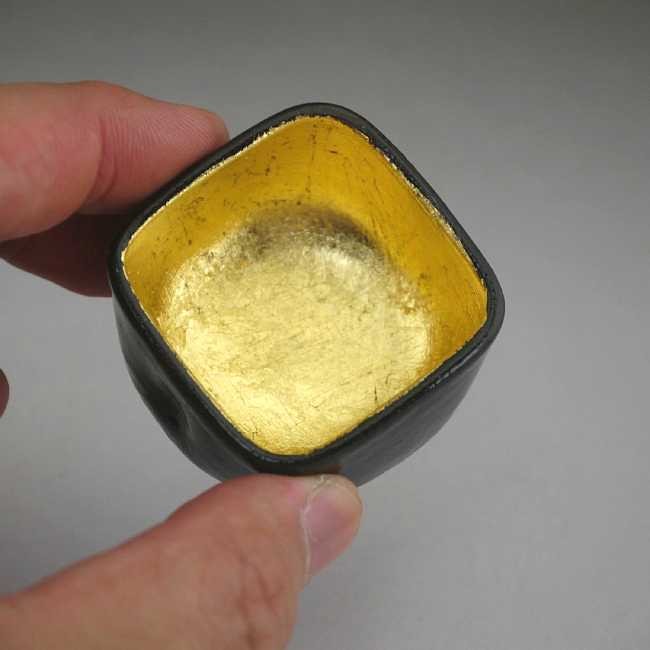京焼 清水焼 黒釉内金箔ぐい呑 和久田楽入 : 松韻堂 Yahoo!店