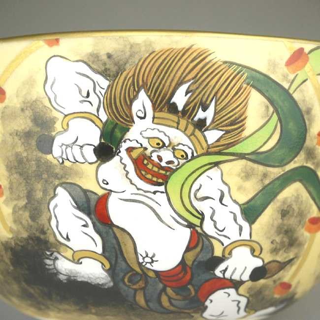 京焼 清水焼 抱一写雷神・夏草図抹茶茶碗 善昇 : 松韻堂 Yahoo!店