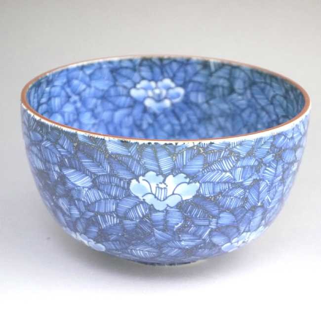 京焼 清水焼 染付椿詰抹茶茶碗 貞雲 :10672:松韻堂 !店 通販 