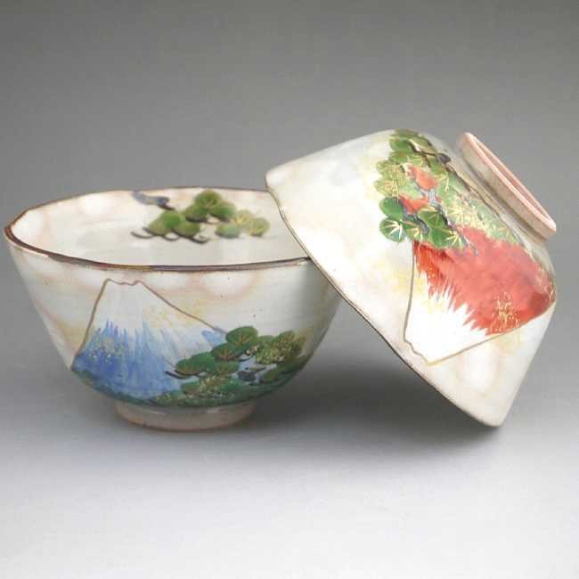 京焼 清水焼 吉祥富士夫婦茶碗 俊山 : 松韻堂 Yahoo!店 - 通販 - Yahoo