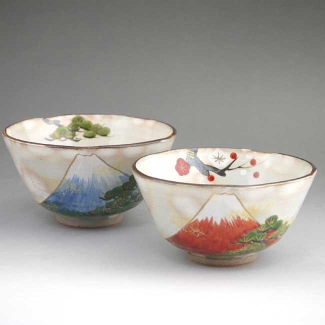 京焼 清水焼 吉祥富士夫婦茶碗 俊山 : 松韻堂 Yahoo!店 - 通販 - Yahoo