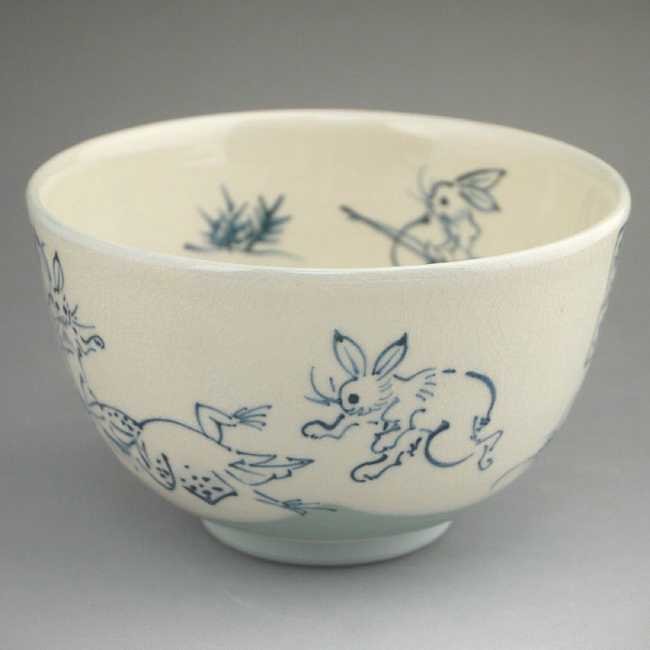 京焼 清水焼 粉引鳥獣戯画抹茶茶碗 陶仙NT : 松韻堂 Yahoo!店 - 通販