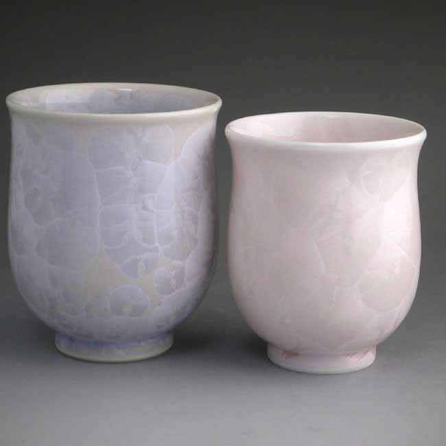 京焼 清水焼 花結晶夫婦湯呑み 紫ピンク : 松韻堂 Yahoo!店 - 通販