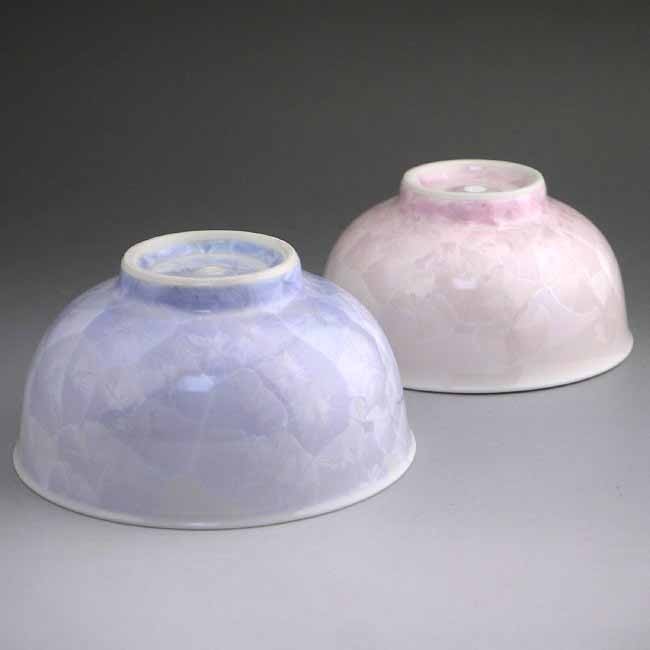 京焼 清水焼 花結晶夫婦茶碗 紫ピンク : 松韻堂 Yahoo!店 - 通販