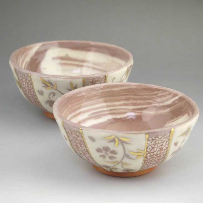 京焼 清水焼 志野更紗夫婦茶碗 喜信窯 : 松韻堂 Yahoo!店 - 通販