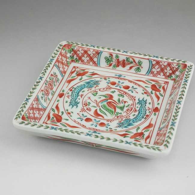 京焼 清水焼 赤絵鳳龍5寸角皿 陶玉 : 松韻堂 Yahoo!店 - 通販 - Yahoo