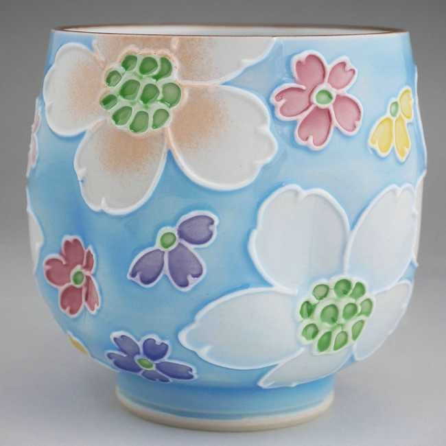 京焼 清水焼 青交趾花尽マグカップ 昇峰 : 松韻堂 Yahoo!店 - 通販