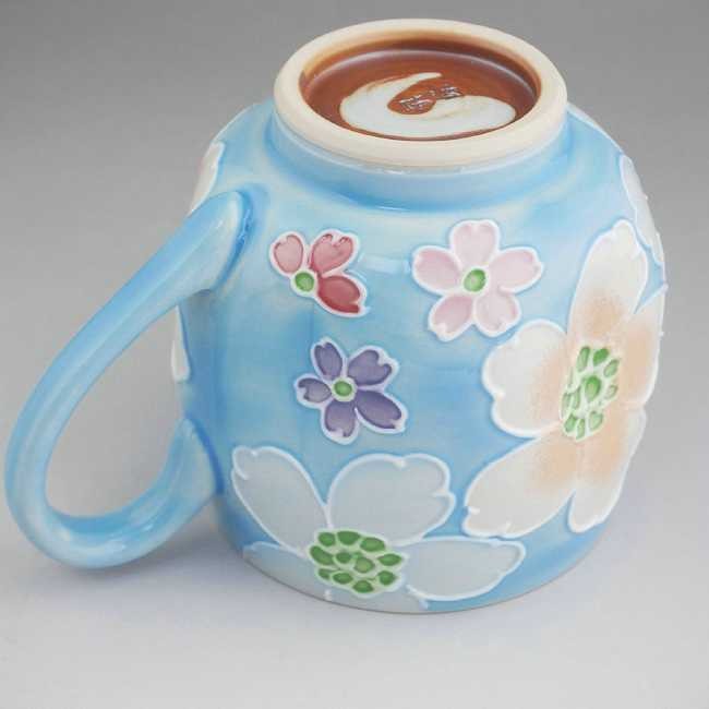 京焼 清水焼 青交趾花尽マグカップ 昇峰 : 松韻堂 Yahoo!店 - 通販