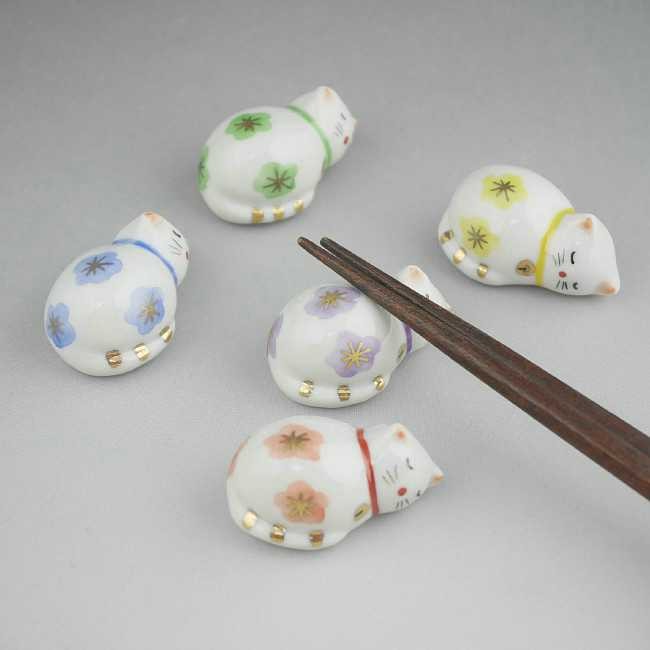 京焼 清水焼 花ねこ 箸置きセット 紫泉 : 松韻堂 Yahoo!店 - 通販