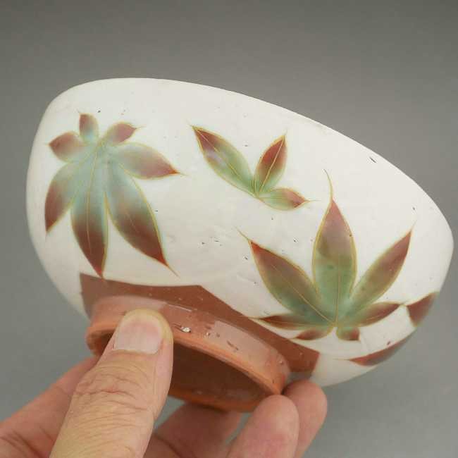 京焼 清水焼 白掛紅葉ご飯茶碗 陶あん 大 : 松韻堂 Yahoo!店 - 通販