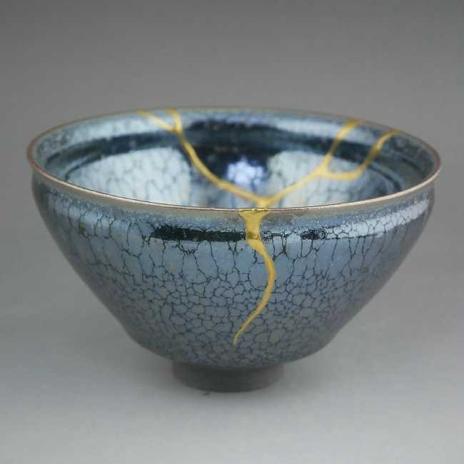 清代　山水楼閣文煎茶茶碗　金継ぎ 京焼 清水焼 金継天目茶碗 稲妻 : 松韻堂 Yahoo!店 - 通販