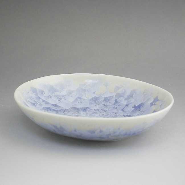 京焼 清水焼 花結晶楕円鉢 銀藤 陶あん 小 : 11472 : 松韻堂 Yahoo!店