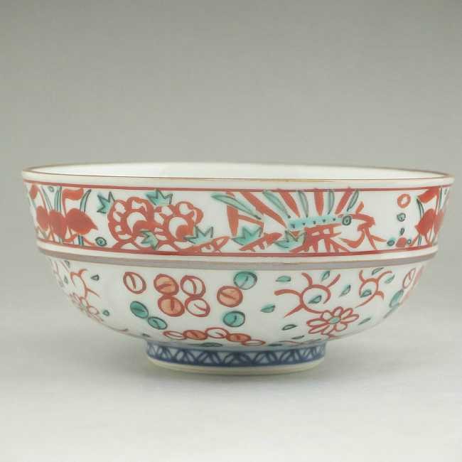 京焼 清水焼 彫赤絵花鳥ご飯茶碗 雙楽 小 : 松韻堂 Yahoo!店 - 通販