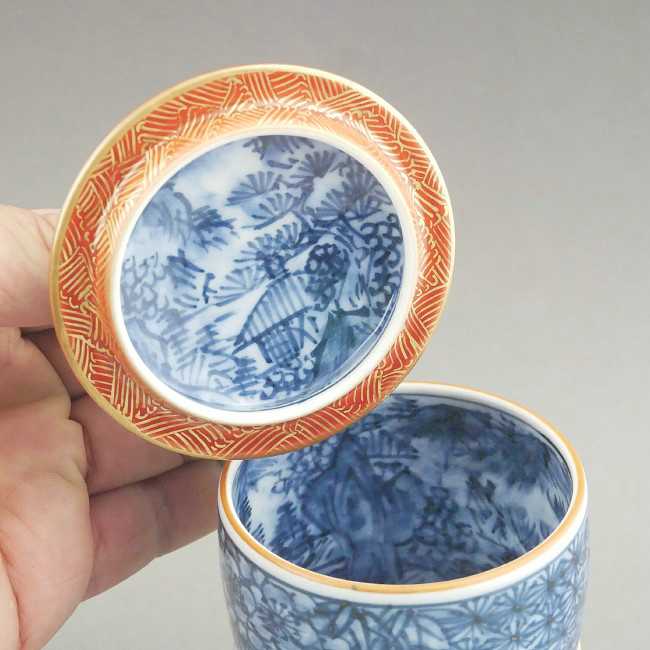 清水焼 平安京泉進 染錦松竹梅 御茶碗×5