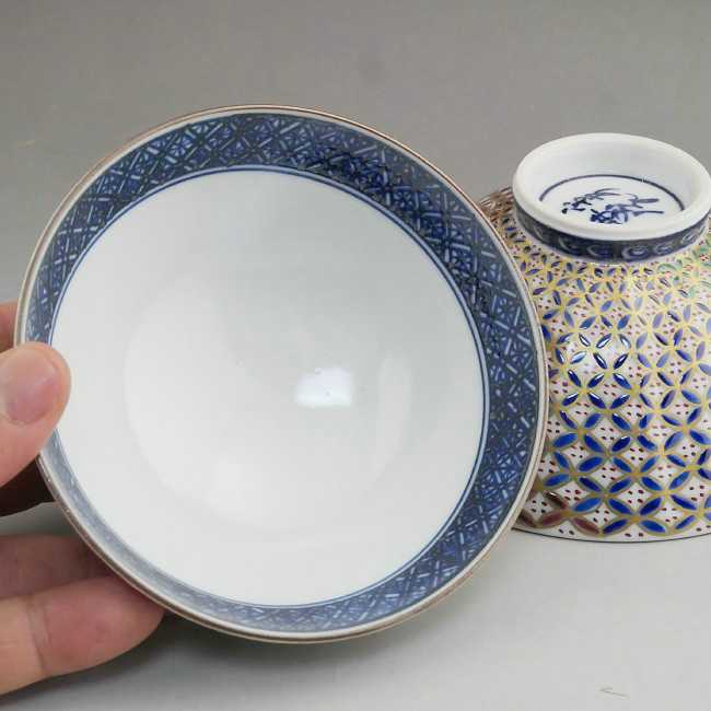 京焼 清水焼 色絵三色金七宝夫婦茶碗 紫峰 : 松韻堂 Yahoo!店