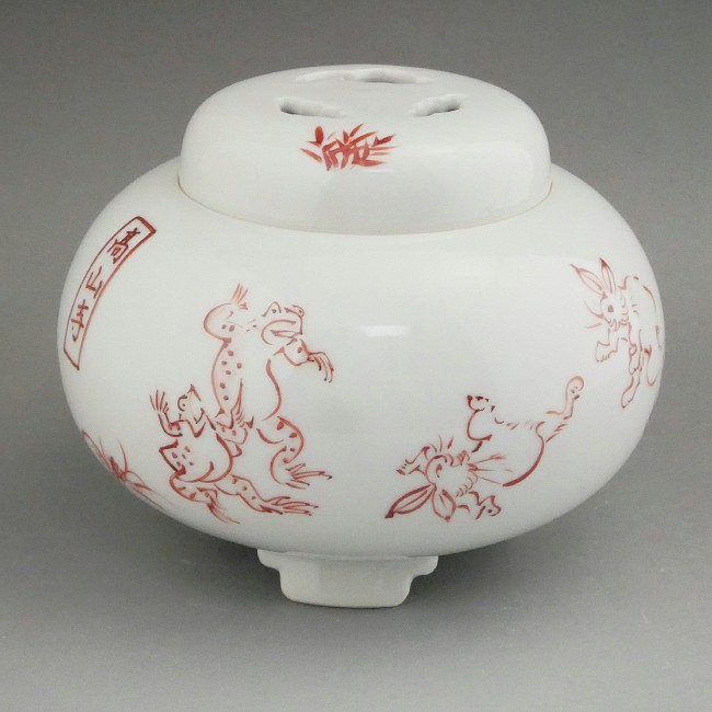 京焼 清水焼 赤絵鳥獣戯画香炉 陶仙 : 松韻堂 Yahoo!店 - 通販 - Yahoo 