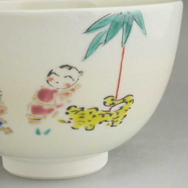 京焼 清水焼 干支寅抹茶茶碗 唐子に虎 宝泉 : 松韻堂 Yahoo!店